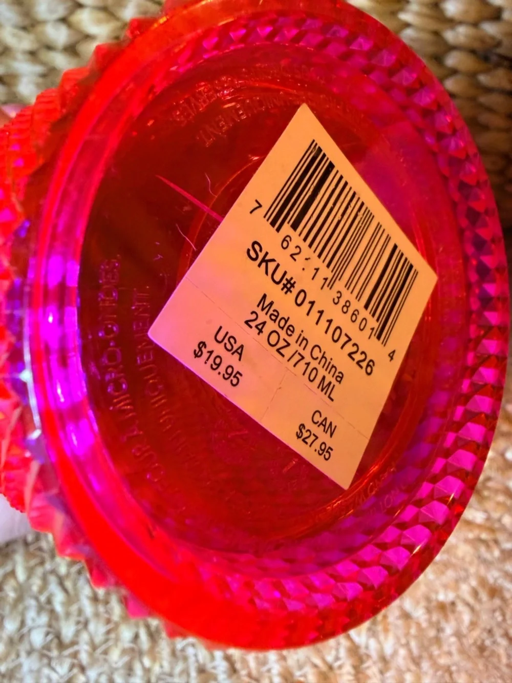 Starbucks Hot Pink with Orange interior Studded Tumbler